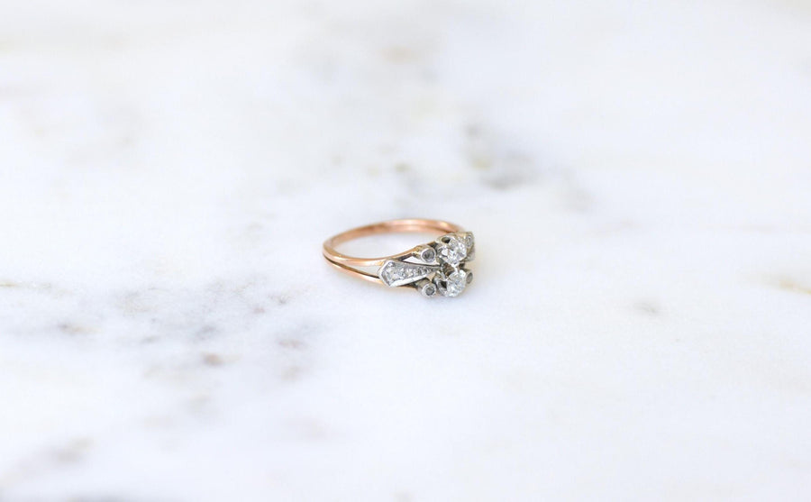 Ring You and Me Belle Epoque Diamonds Rose Gold Platinum