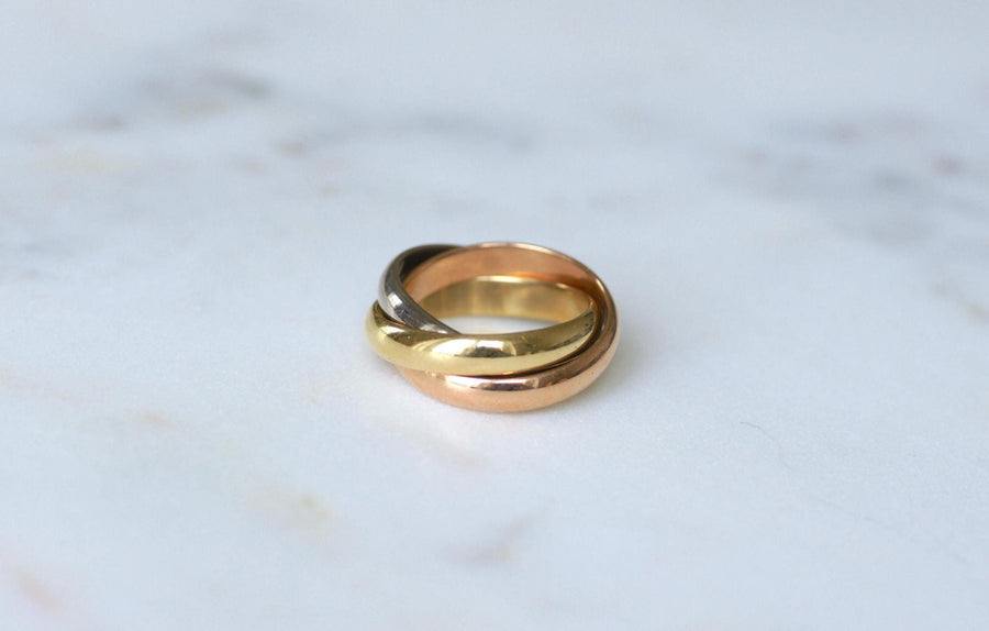 Ring Cartier Trinity 3 Ors Modèle Classique 5 Diamants Size 49