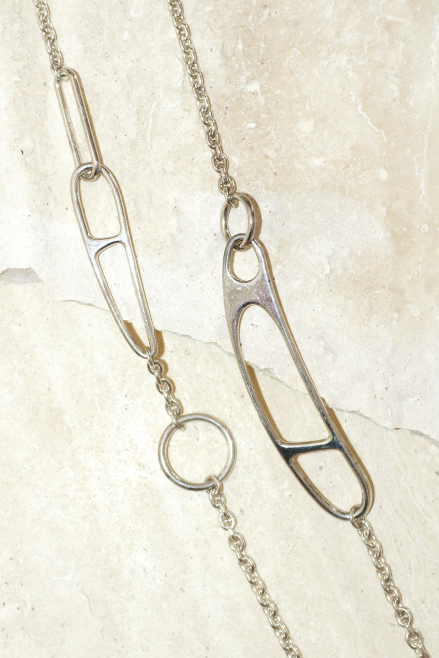 Hermès Silver Twist Anchor Chain Necklace 100 cm