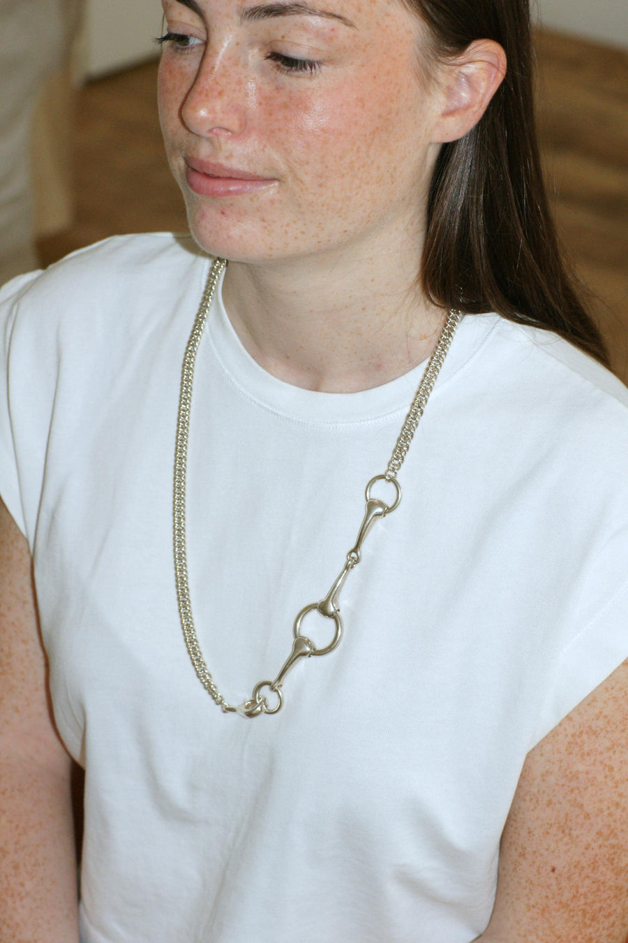 Hermès Sautoir Mors in Silver 73.00 cm