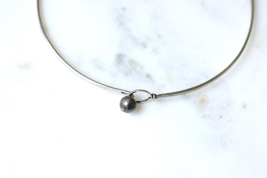 Claude Pelletier for Fabrice Rigid Silver Necklace from the '70s