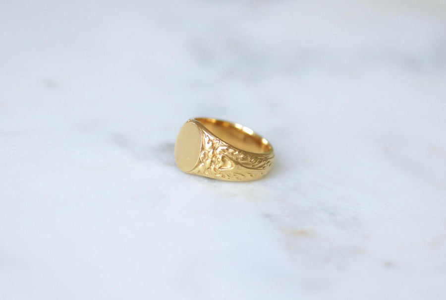 Yellow Gold Antique Faun Head Chevalière