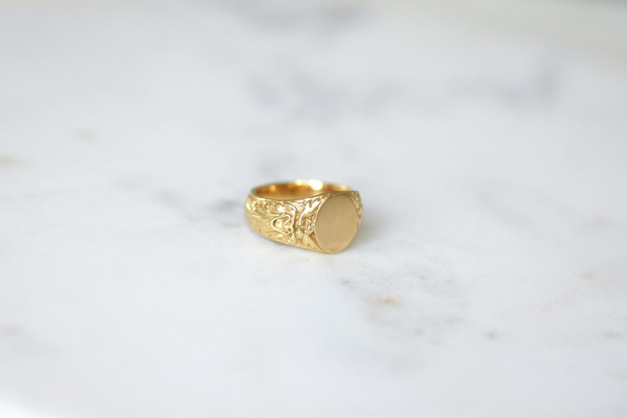 Yellow Gold Antique Faun Head Chevalière