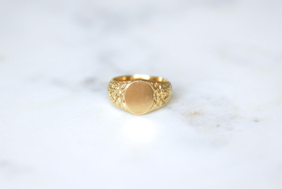 Yellow Gold Antique Faun Head Chevalière