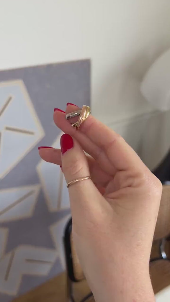 Ring Cartier Trinity 3 Ors Modèle Classique 5 Diamants Size 49