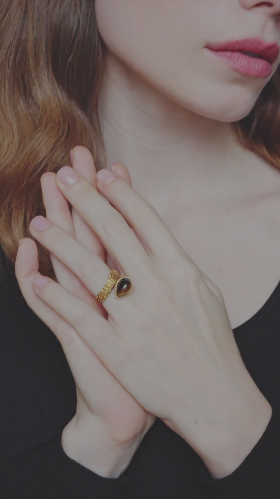 Boucheron Yellow Gold Bohemian Snake and Tiger Eye Ring