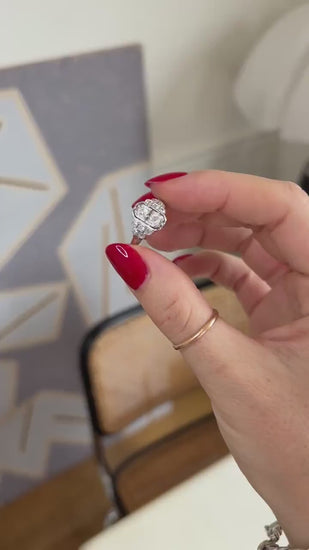 Art Deco Ring Diamonds on Gold and Platinum