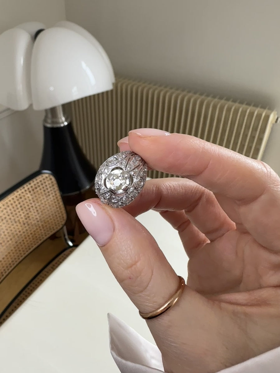 Art Deco diamond dome ring