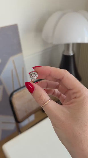 0.70 Ct Diamond Target Ring in Yellow Gold and Platinum