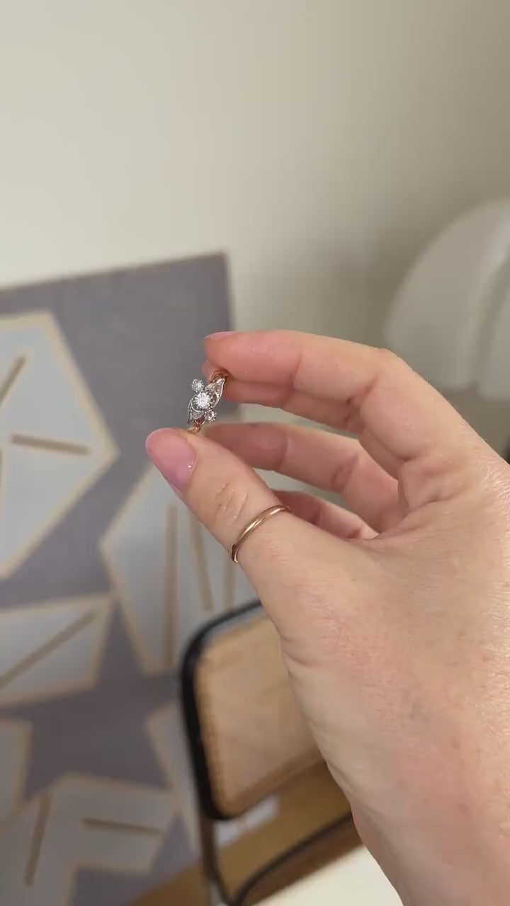 Toi et Moi Ring Diamonds on Rose Gold and Platinum