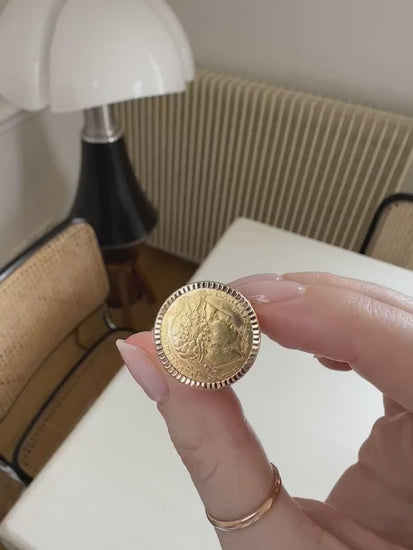 10 Francs Cérès gold coin ring