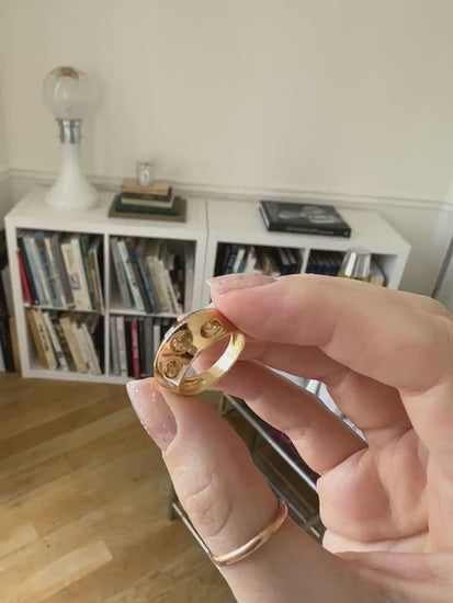 Yellow gold and citrine pyramid ring from the '70s