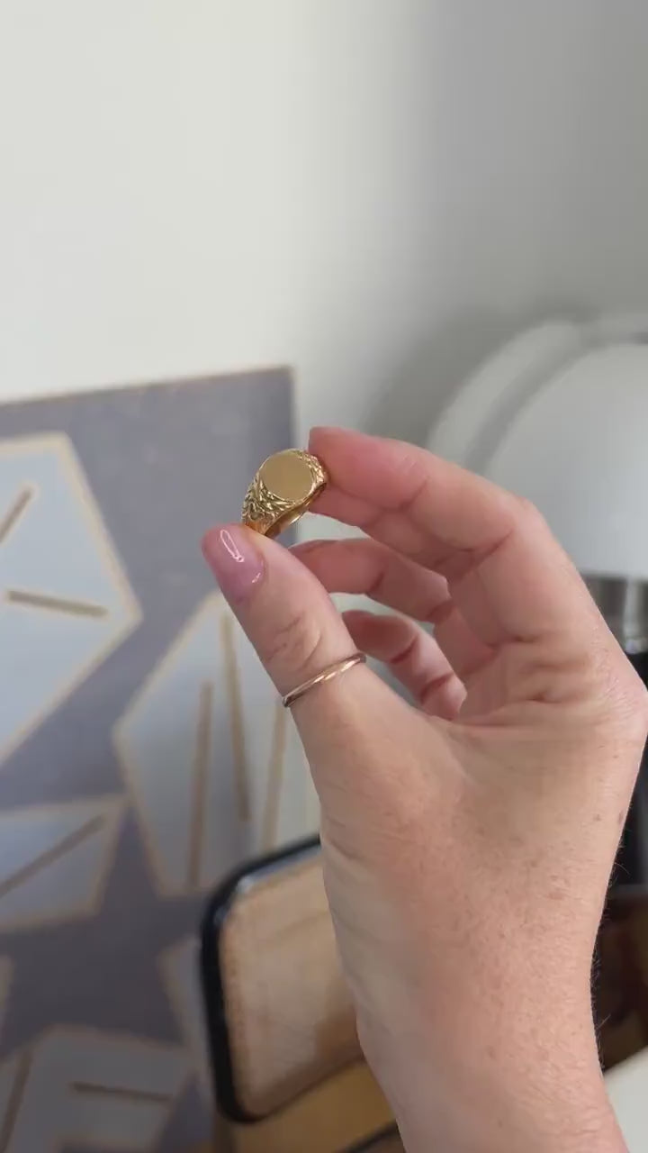 Yellow Gold Antique Faun Head Chevalière