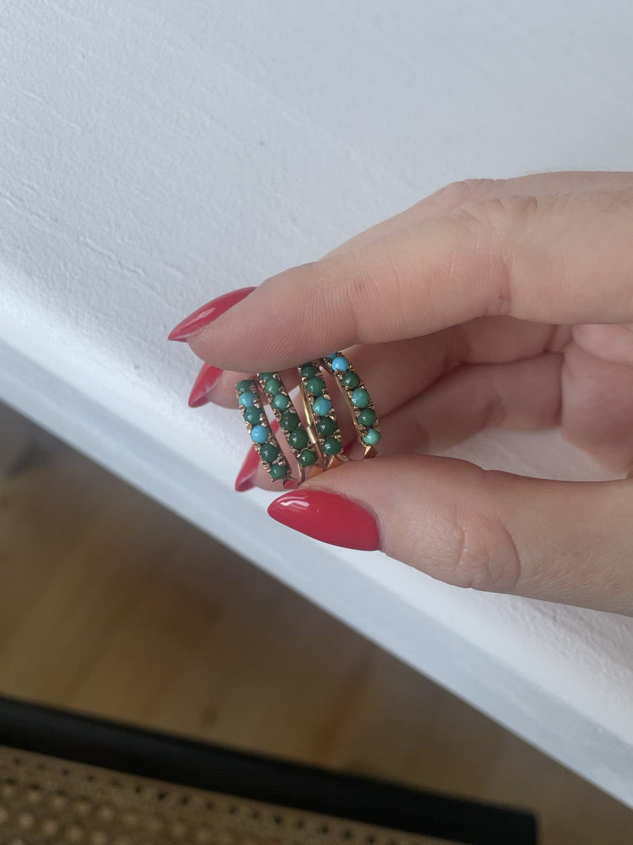 Gold and turquoise harem ring
