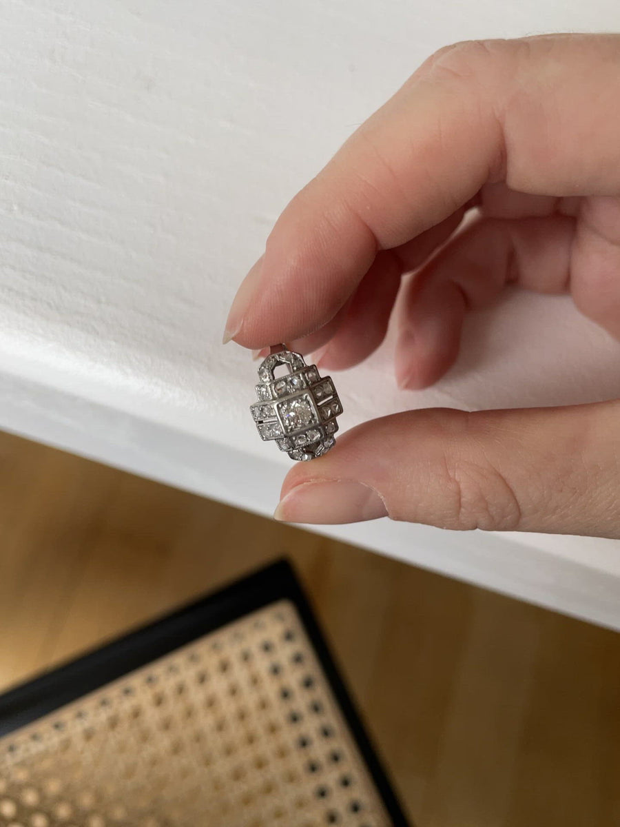 Art Deco Platinum and Diamond Engagement Ring