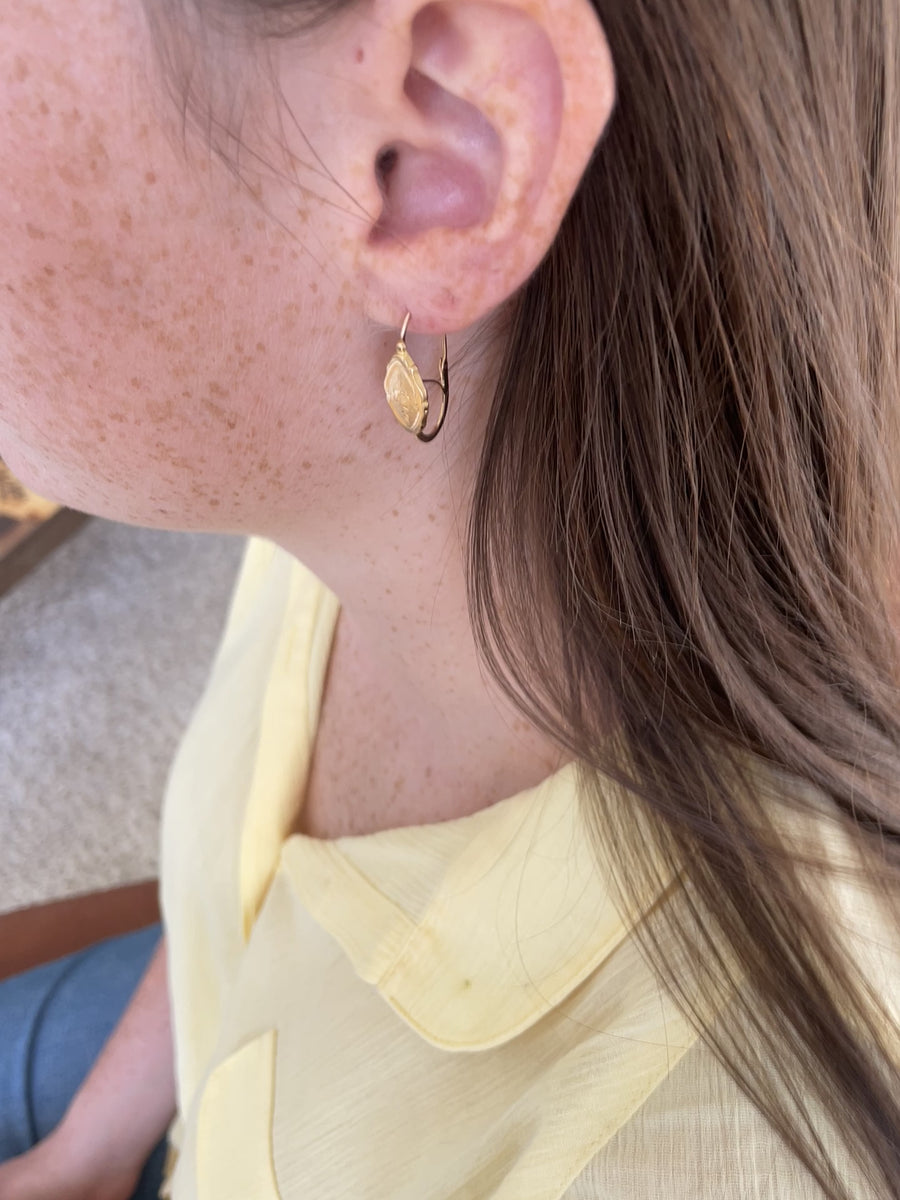 Two gold fish earrings