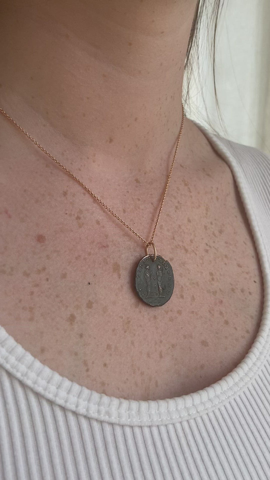 Necklace pendant Roman coin Diocletian