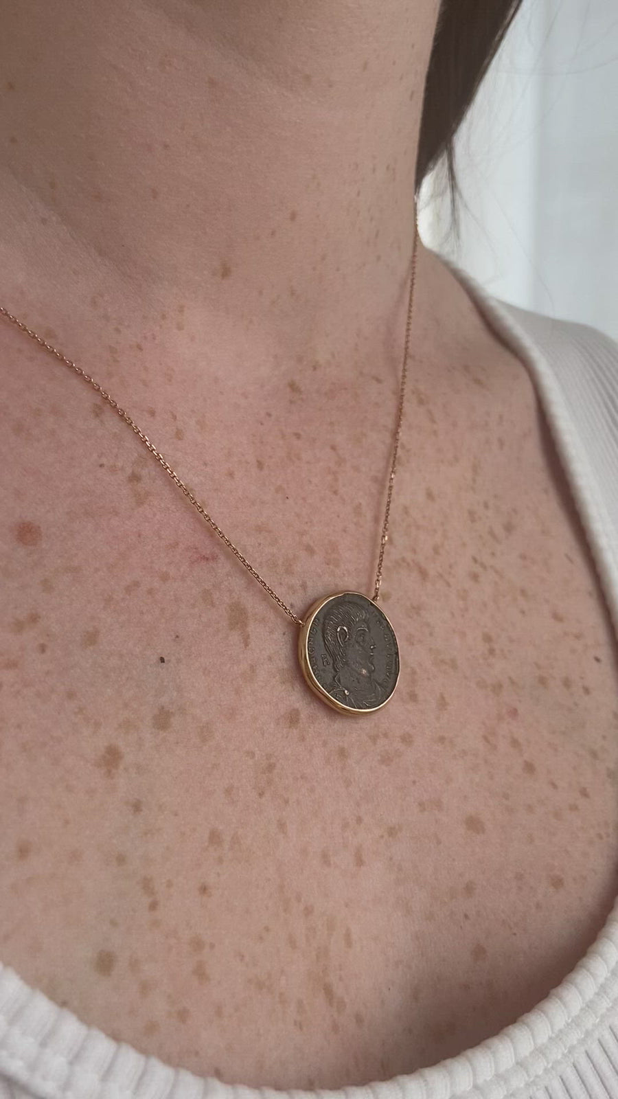 Magnence Roman coin necklace