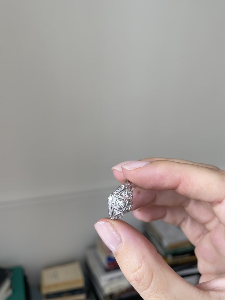 Art deco diamond dome ring