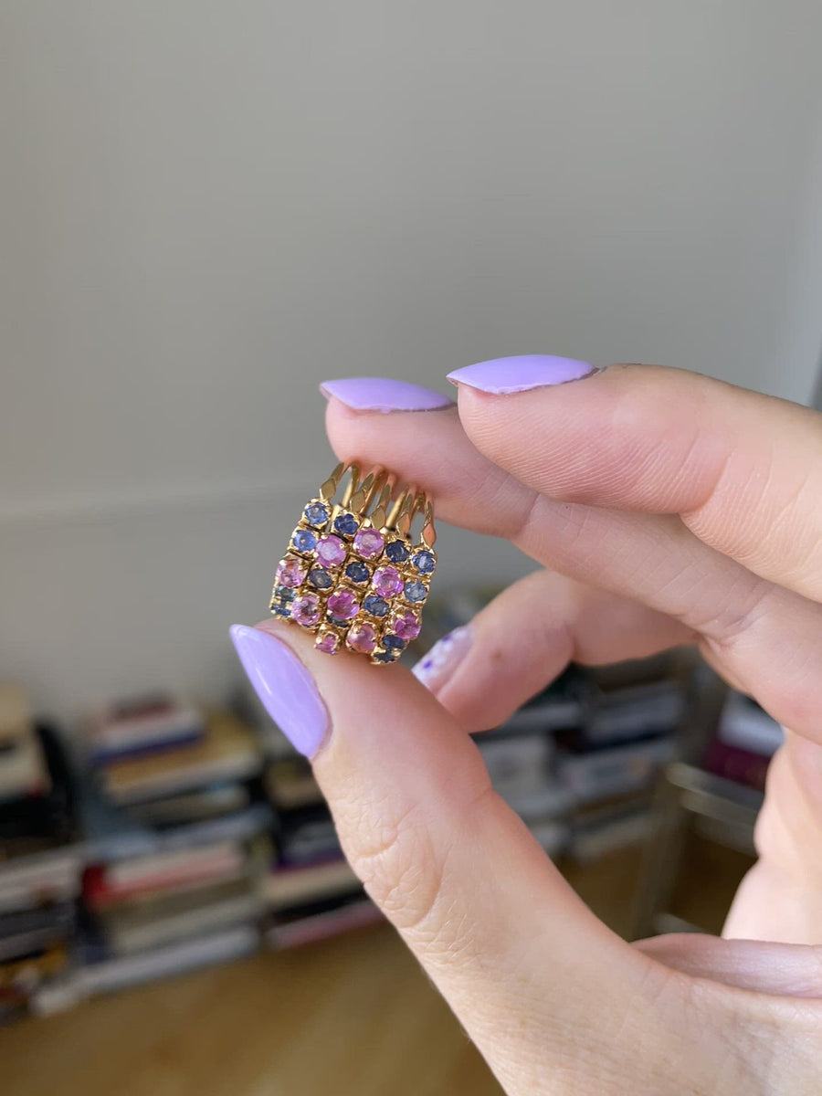 Blue and pink sapphires harem ring