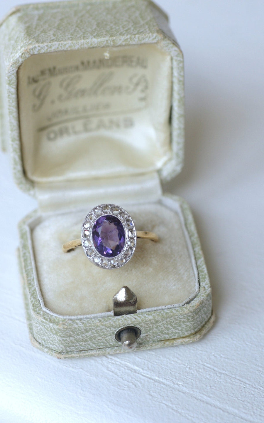 Amethyst ring with diamonds - Penelope Gallery