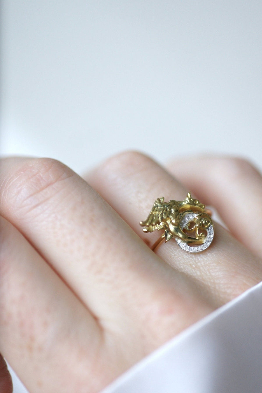 Antique gold and diamond chimera ring - Galerie Pénélope