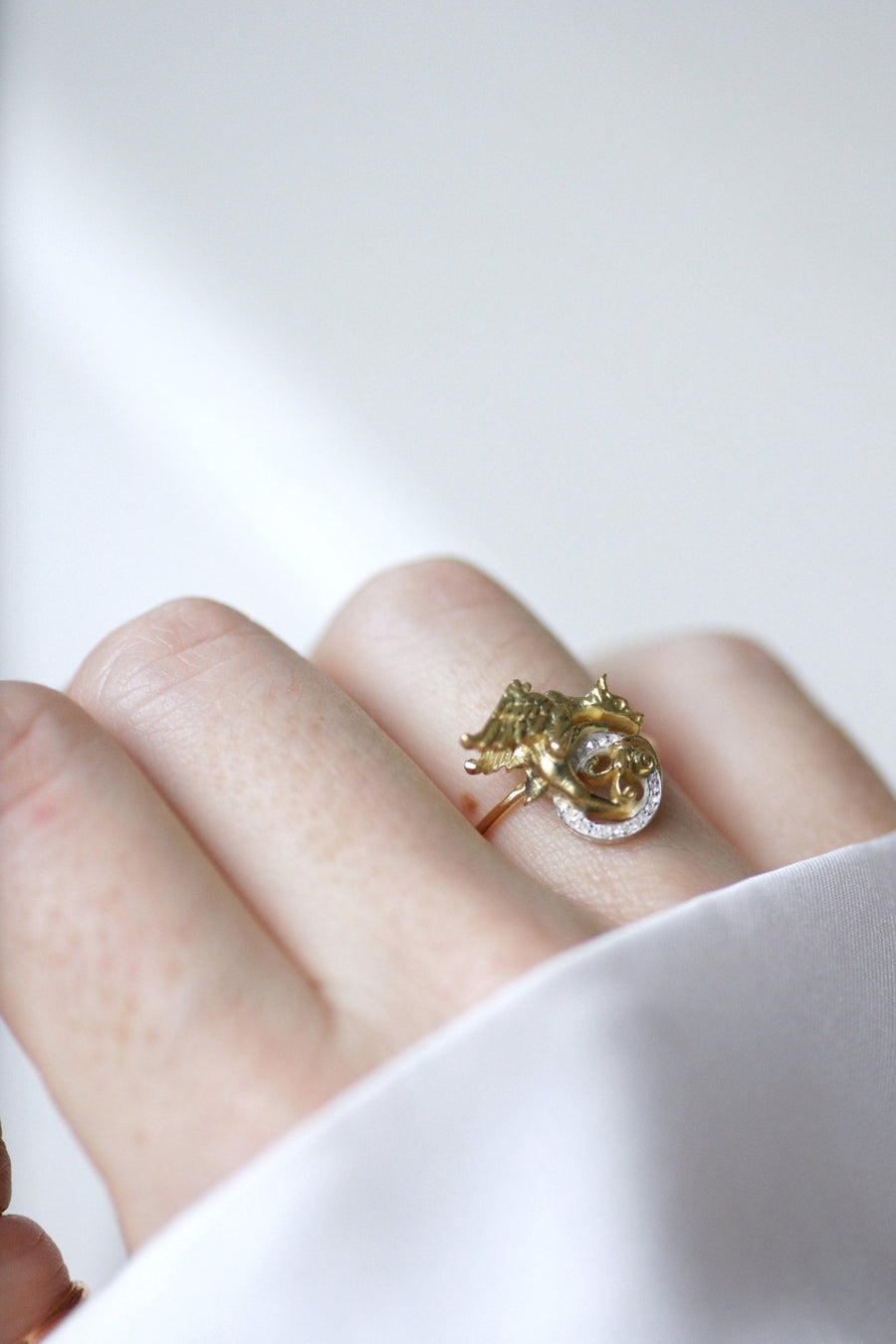 Antique gold and diamond chimera ring - Galerie Pénélope