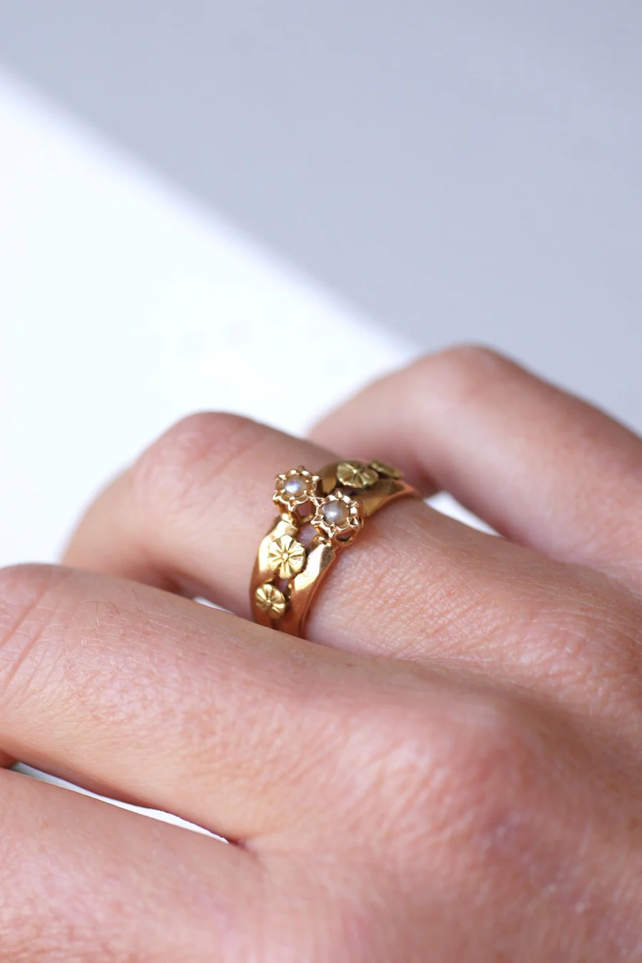 Antique 18Kt Rose and Yellow Gold Double Ring - Galerie Pénélope