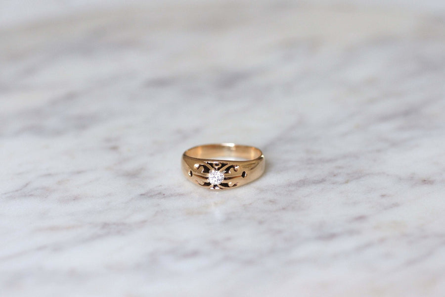 Antique pink gold and diamond ring - Penelope Gallery