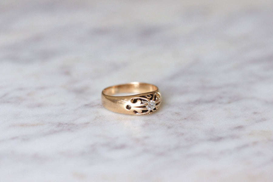 Antique pink gold and diamond ring - Penelope Gallery
