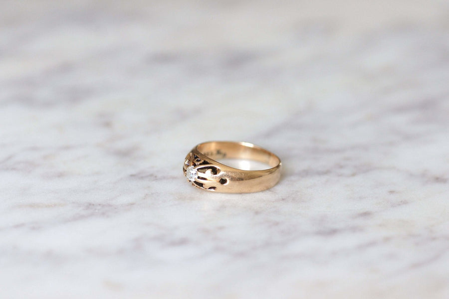 Antique pink gold and diamond ring - Penelope Gallery