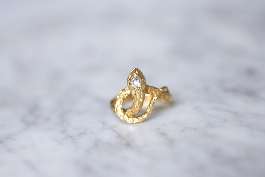 Antique gold and diamond snake ring - Penelope Gallery