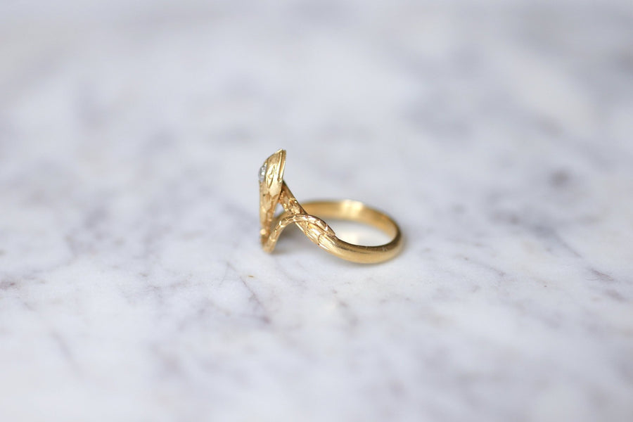 Antique gold and diamond snake ring - Penelope Gallery