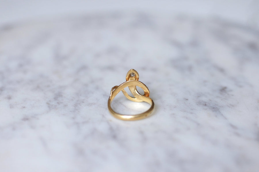 Antique gold and diamond snake ring - Penelope Gallery