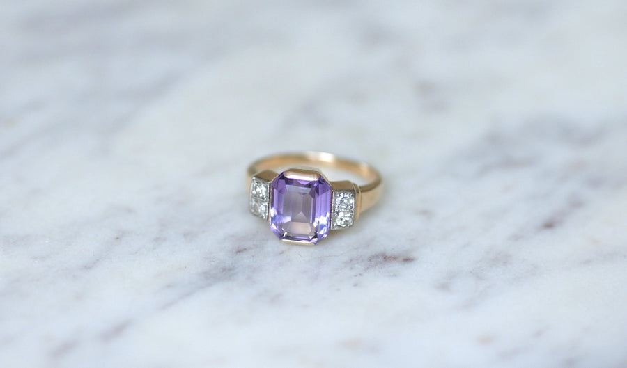 Art Deco amethyst and diamond ring - Galerie Pénélope