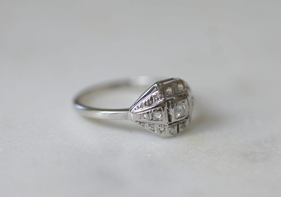 Art Deco diamond dome ring - Penelope Gallery