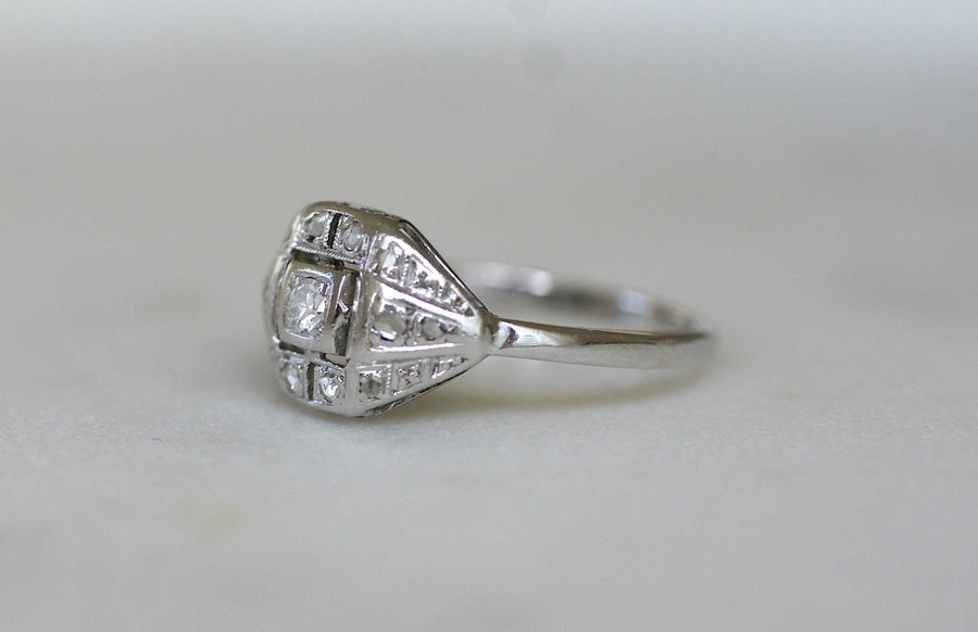 Art Deco diamond dome ring - Penelope Gallery