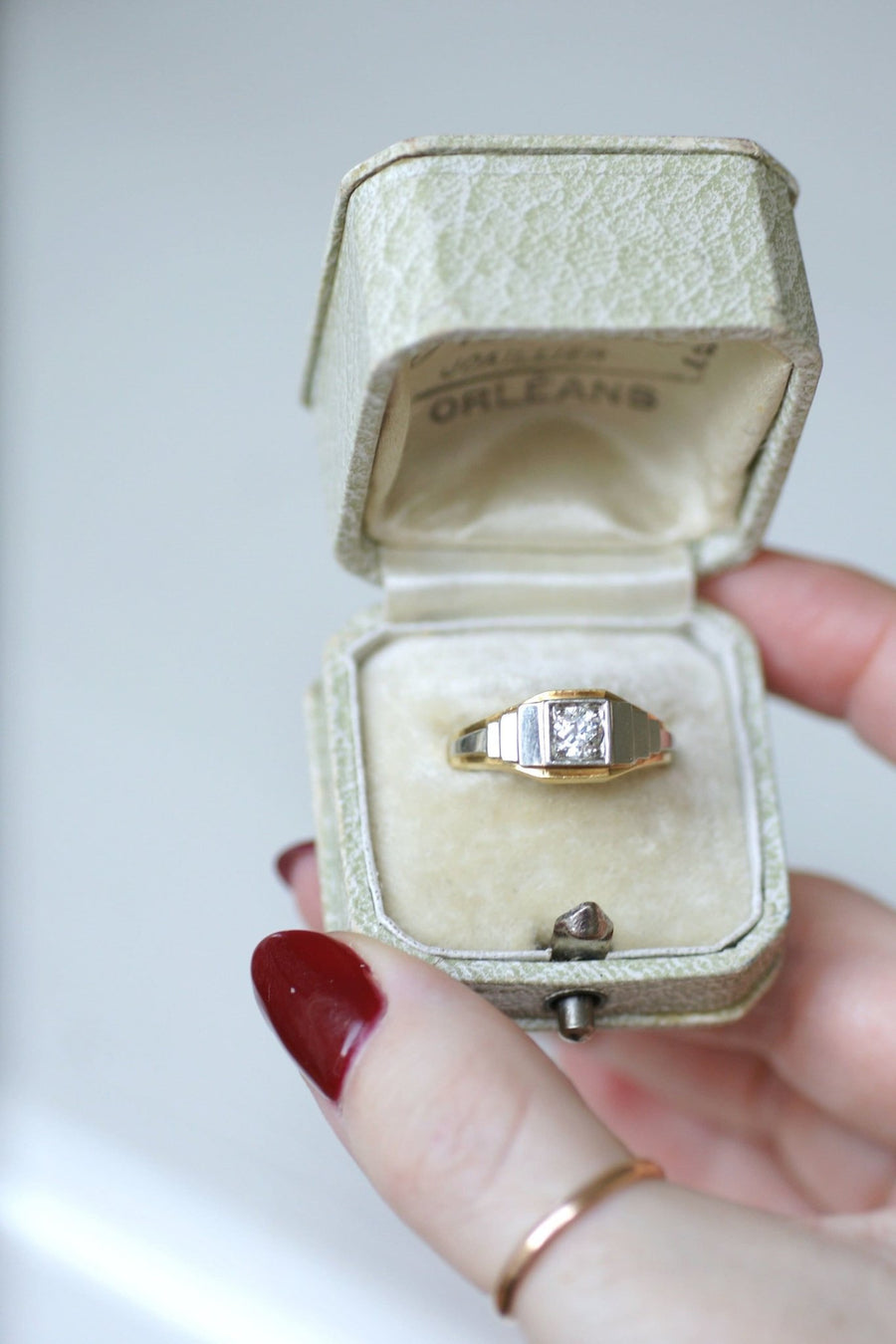 Two gold and diamond Art Deco staircase ring - Penelope Gallery