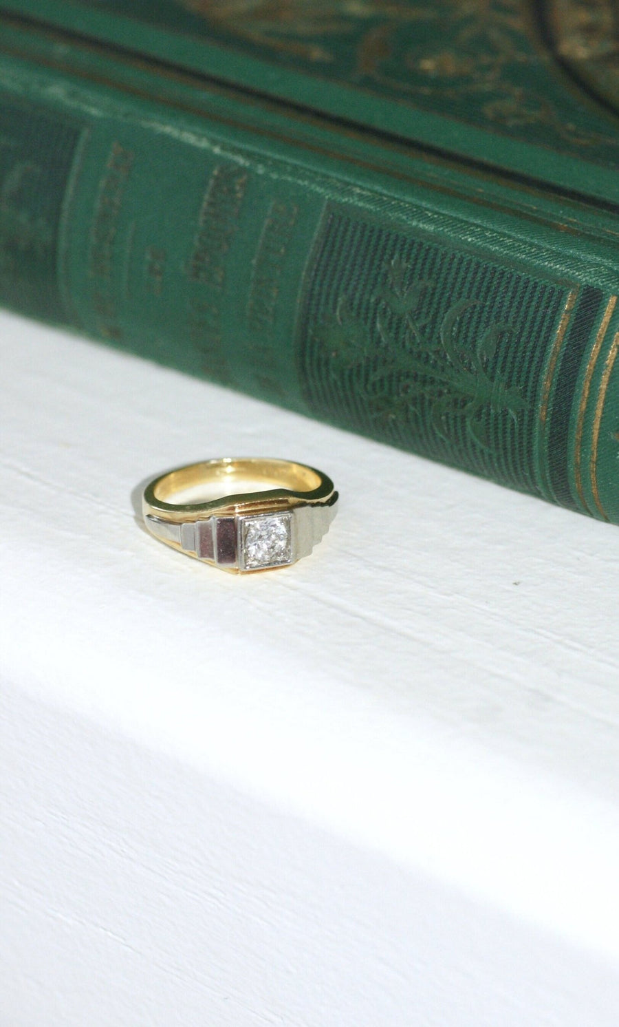 Two gold and diamond Art Deco staircase ring - Penelope Gallery