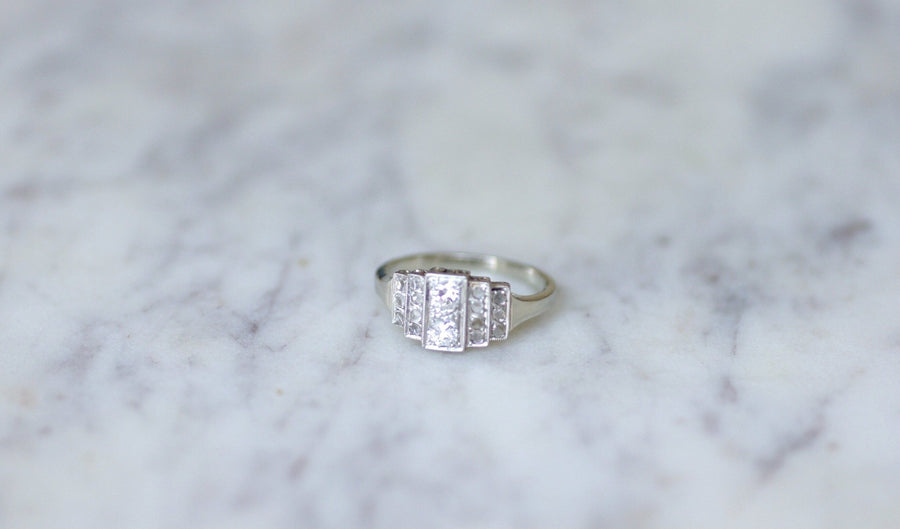 Art Deco staircase diamond ring - Penelope Gallery