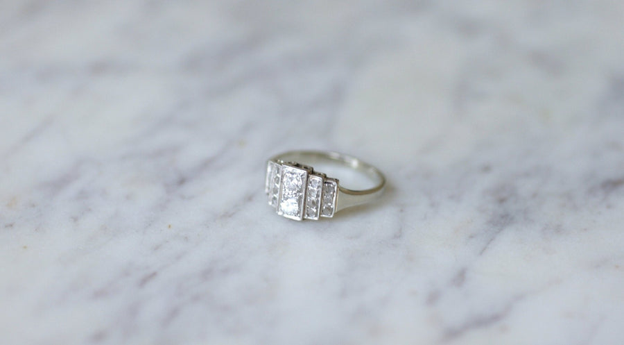 Art Deco staircase diamond ring - Penelope Gallery