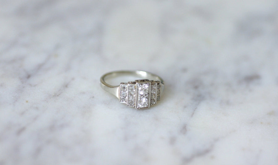 Art Deco staircase diamond ring - Penelope Gallery