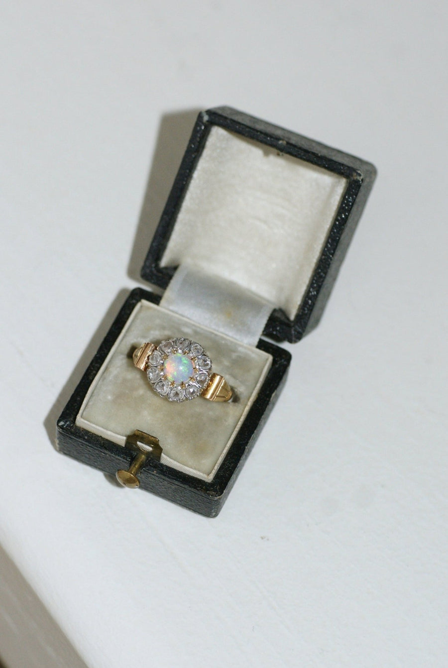 Art Deco diamond opal daisy ring - Penelope Gallery