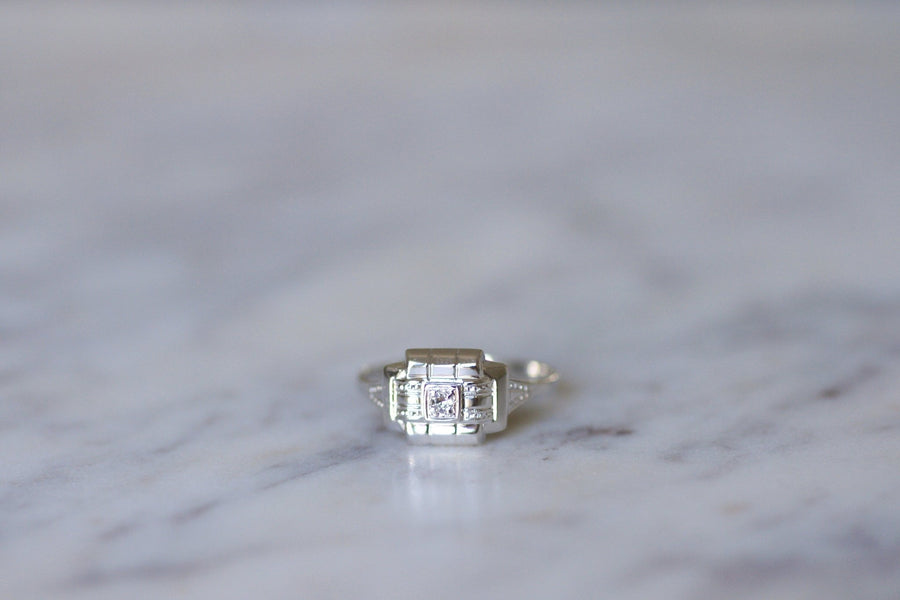 Art Deco white gold and diamond ring - Penelope Gallery
