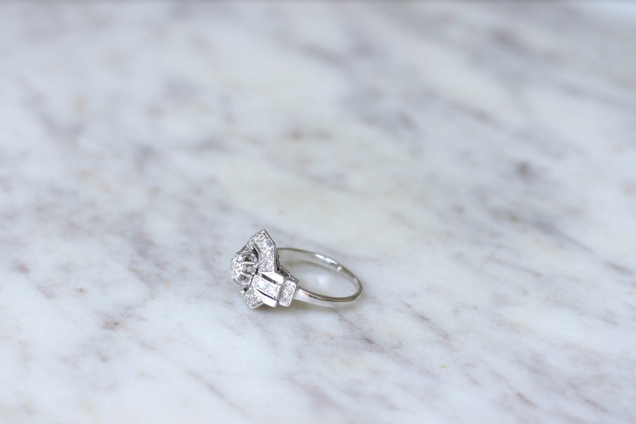 Art Deco Ring, Gold, Platinum and Diamonds - Penelope Gallery