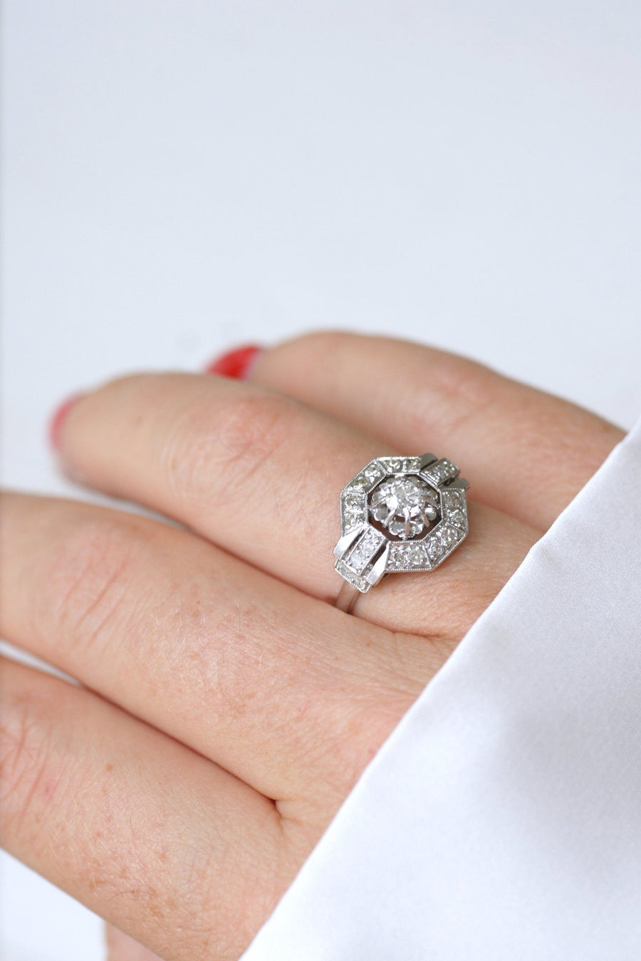 Art Deco Ring, Gold, Platinum and Diamonds - Penelope Gallery