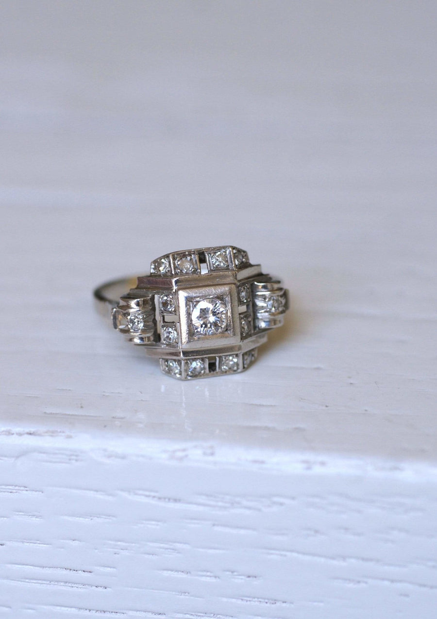 Art Deco Platinum and Diamond Ring - Penelope Gallery