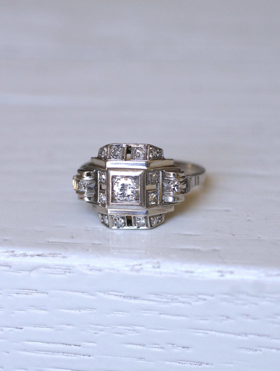 Art Deco Platinum and Diamond Ring - Penelope Gallery