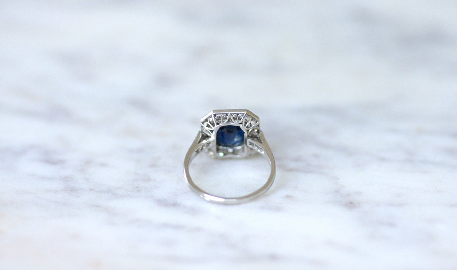 Art Deco Sapphire and Diamond Ring - Galerie Pénélope