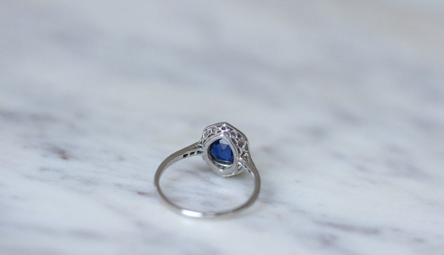 Art Deco sapphire and diamond ring - Penelope Gallery